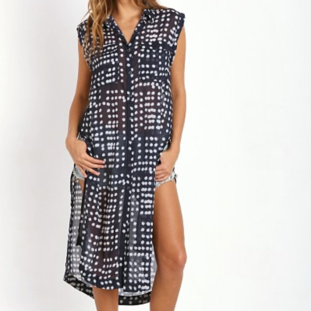 Free People Black and White Dot Midi Dress